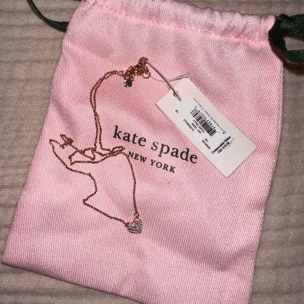 Kate Spade rose gold heart necklace